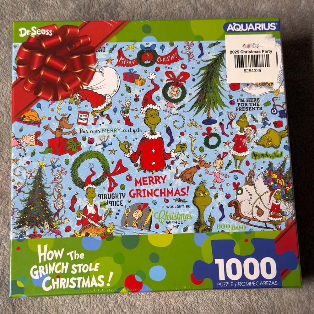 AQUARIUS HOW THE GRINCH STOLE CHRISTMAS! 1000 Pc‎ Jigsaw Puzzle Dr Seuss *NEW